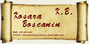 Kosara Boščanin vizit kartica